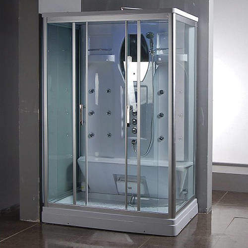 Crown Rectangular Steam Shower Cabin. 1400x900mm.