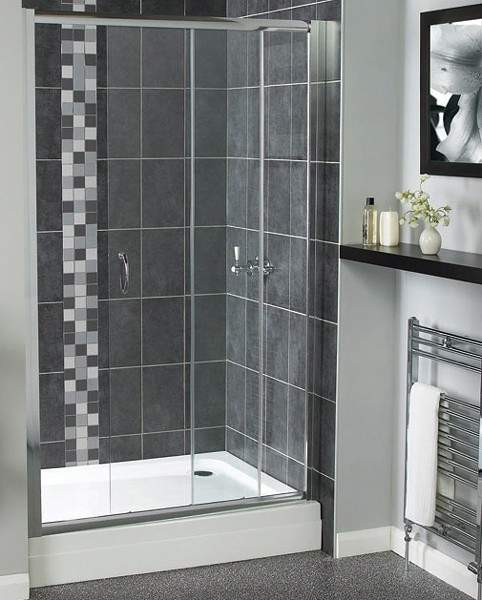 Waterlux Sliding Shower Door. 1100mm.