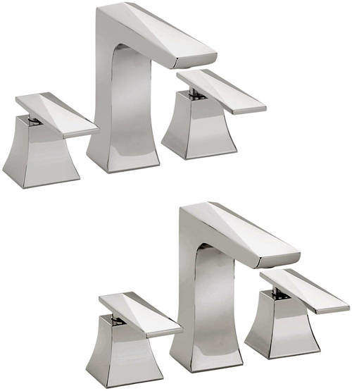 Bristan Ebony 3 Hole Basin & Bath Filler Taps Pack (Chrome).