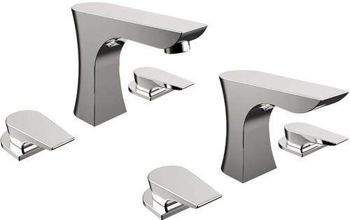 Bristan Hourglass 3 Hole Basin & Bath Filler Taps Pack (Chrome).