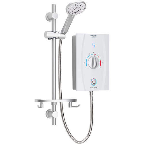 Bristan Joy Thermostatic BEAB Electric Shower With Standard Kit 9.5kW (White).