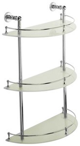 Bristan 1901 3 Tier Glass Shelf, Chrome Plated.