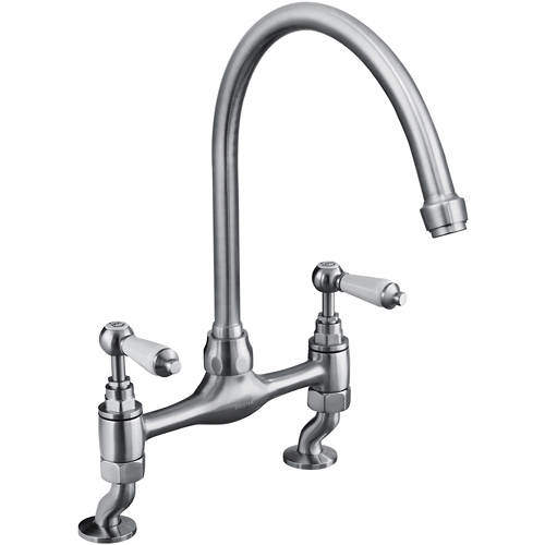 Bristan Renaissance Deck Mounted Kitchen Mixer Tap (Brushed Nickel).