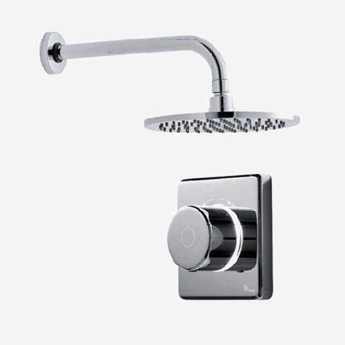 Digital Showers Digital Shower Valve, Wall Arm & 8" Shower Head (HP).