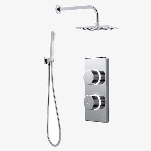 Digital Showers Twin Digital Shower Pack, 8" Square Head & Kit (HP).