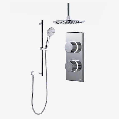 Digital Showers Twin Digital Shower Pack, Slide Rail & 8" Round Head (LP).