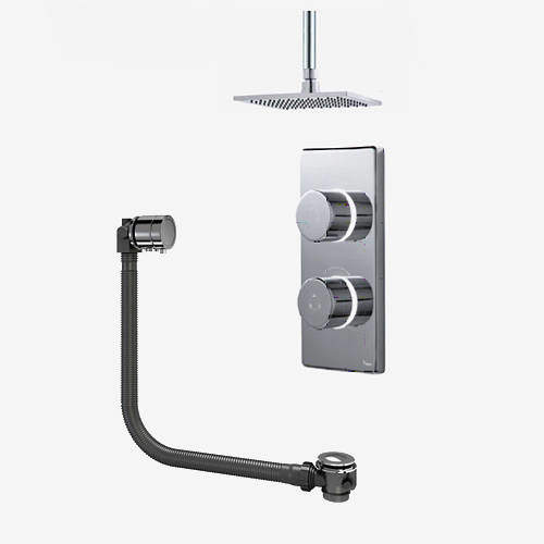 Digital Showers Twin Digital Shower Pack, Bath Filler & 8" Square Head (LP).