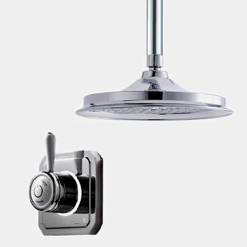 Digital Showers Digital Shower Valve, Ceiling Arm & 12" Shower Head (LP).