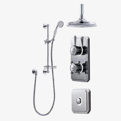 Digital Showers Twin Digital Shower Pack, Slide Rail, 6" Head & Remote (LP).