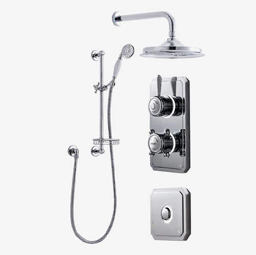 Digital Showers Twin Digital Shower Pack, Slide Rail, 6" Head & Remote (LP).