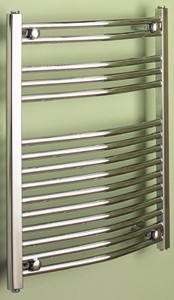 HeatLine Chrome Curved Multi-Rail Towel Radiator.  500x1200mm.  1347 BTU.