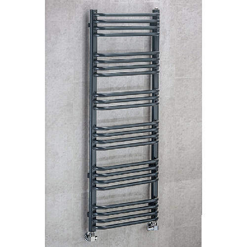 Colour Heated Towel Rail & Wall Brackets 1300x600 (Anthracite Grey).