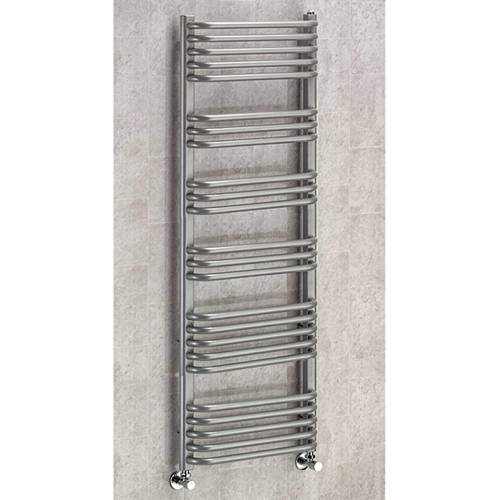 Colour Heated Towel Rail & Wall Brackets 1300x600 (Grey Aluminium).