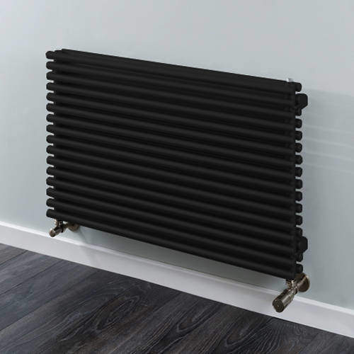 Colour Chaucer Double Horizontal Radiator 538x1220mm (Jet Black).