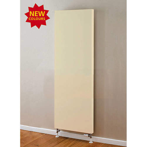 Colour Faraday Vertical Radiator 1600x600mm (P+, Light Ivory, 6633 BTUs).