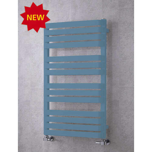 Colour Heated Towel Rail & Wall Brackets 1110x500 (Pastel Blue).