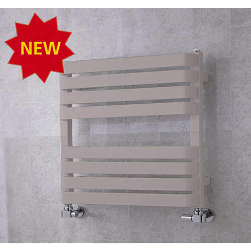 Colour Heated Towel Rail & Wall Brackets 655x500 (White Aluminium).