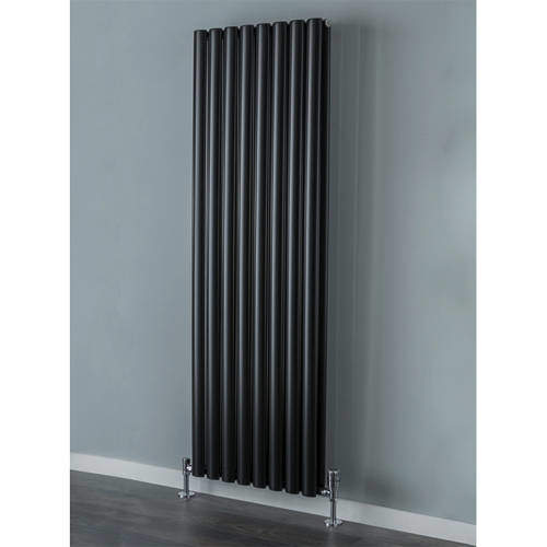 Colour Tallis Double Vertical Radiator 1820x480mm (Jet Black).