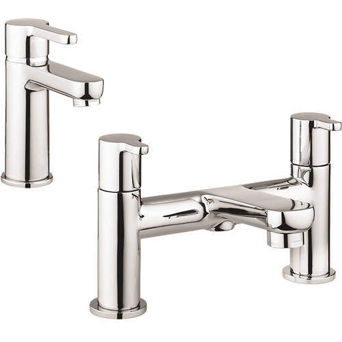 Crosswater Nova Basin & Bath Filler Tap Pack (Chrome).