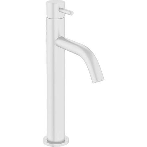 Crosswater MPRO Tall Basin Mixer Tap With Lever Handle (Matt White).