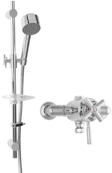 Deva Expression TMV2 Thermostatic Exposed Shower Valve Kit (Chrome).