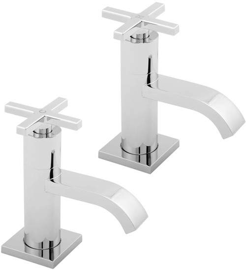 Deva Crux Basin Taps (Pair, Chrome).