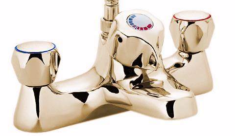 Deva Specialist Deck Bath Shower Mixer With Thermostatic Shower (Gold)