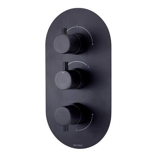 Methven Kaha Concealed Thermostatic Mixer Shower Valve (Black, 3 Outlets).