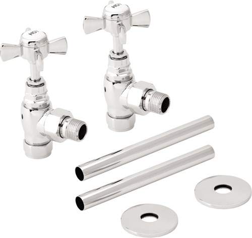 TR Rads Tall Traditional Angled Rad Valves & Trim. (Pair)