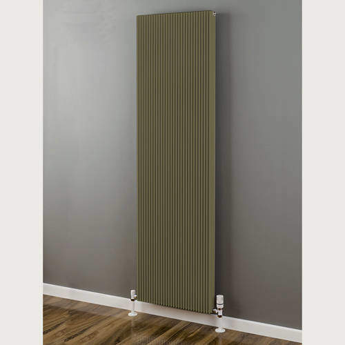 EcoHeat Hadlow Vertical Aluminium Radiator 1526x480 (Grey Beige).