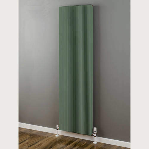 EcoHeat Hadlow Vertical Aluminium Radiator 1526x560 (Reed Green).