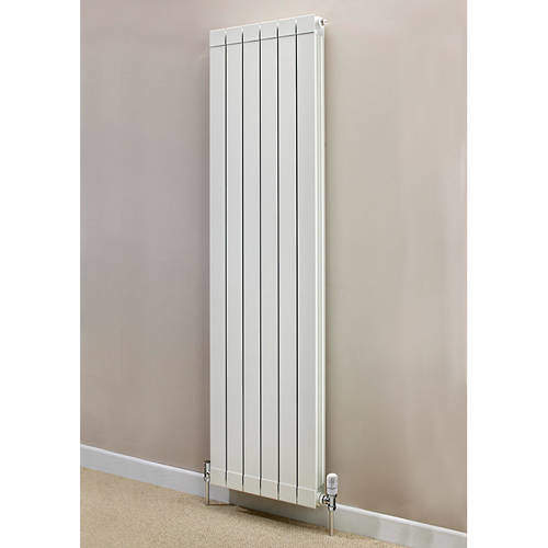 EcoHeat Saxon Vertical Aluminium Radiator & Brackets 1846x420 (White).