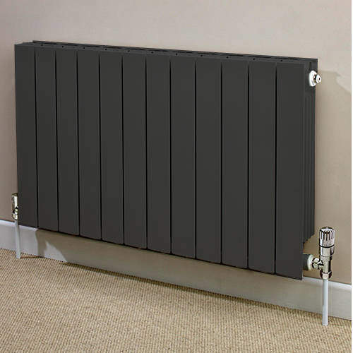 EcoHeat Saxon Horizontal Aluminium Radiator & Brackets 440x660 (Olive).