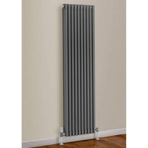 EcoHeat Woburn Vertical Aluminium Radiator 1470x270 (Window Grey)