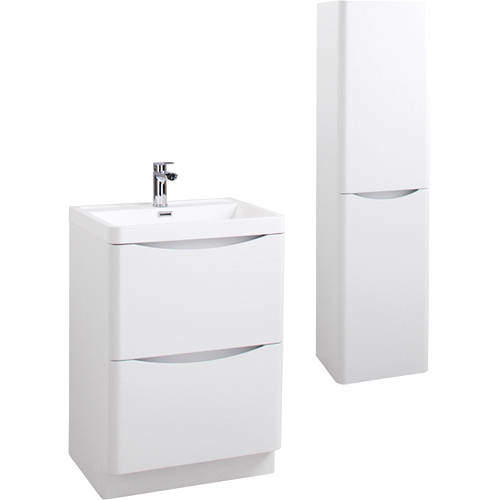 Italia Furniture Bali Bathroom Furniture Pack 04 (Gloss White).