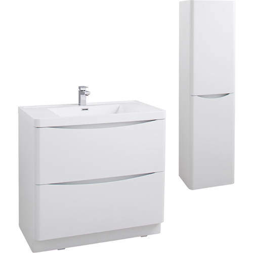 Italia Furniture Bali Bathroom Furniture Pack 02 (White Ash).