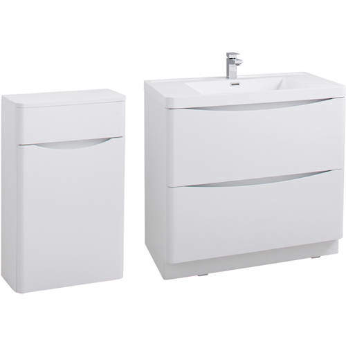 Italia Furniture Bali Bathroom Furniture Pack 05 (White Ash).