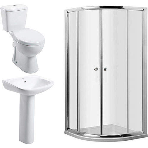 Oxford En Suite Bathroom Pack With 900mm Quadrant Enclosure & Tray (4mm).