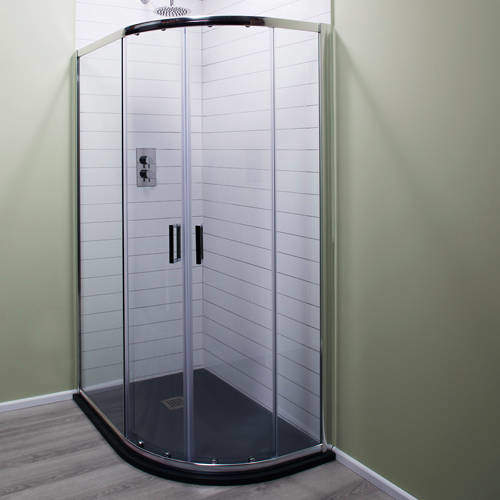 Oxford 1200x900mm Offset Quadrant Shower Enclosure & Slate Tray (RH).