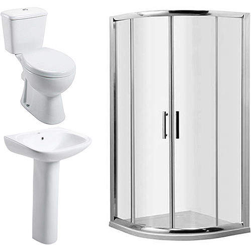 Oxford En Suite Bathroom Pack With 900mm Shower Enclosure & 6mm Glass.