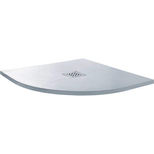 Slate Trays Quadrant Shower Tray With Waste 800x800mm (White).