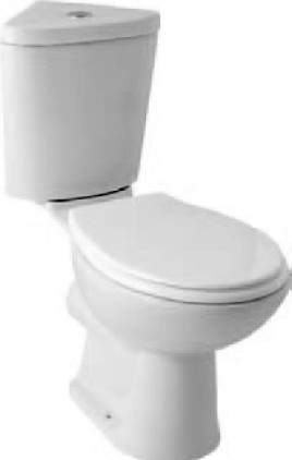 Hydra G4K Corner Toilet With Cistern & Soft Close Seat.