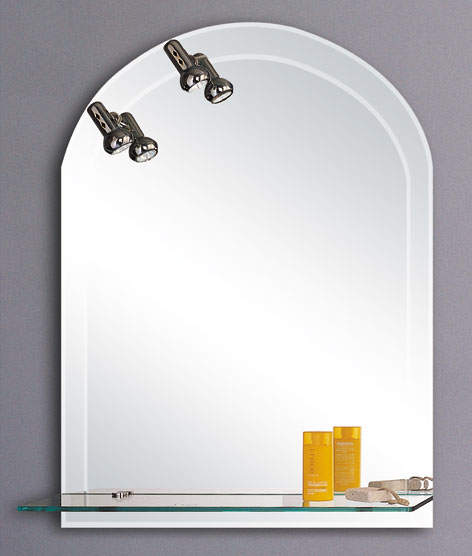 Lucy Maynooth illuminated bathroom mirror with shelf.  Size 600x800mm.