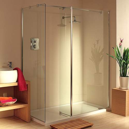 Lakes Italia Frameless Walk In Shower Enclosure. Right Hand. 1400x1000mm.