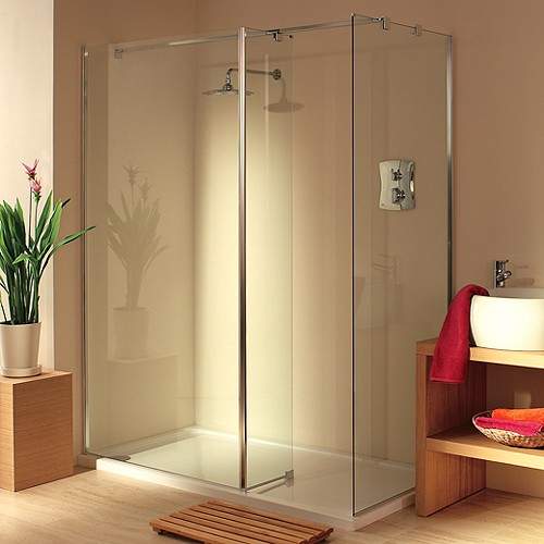 Lakes Italia Frameless Walk In Shower Enclosure. Left Handed. 1600x800mm.