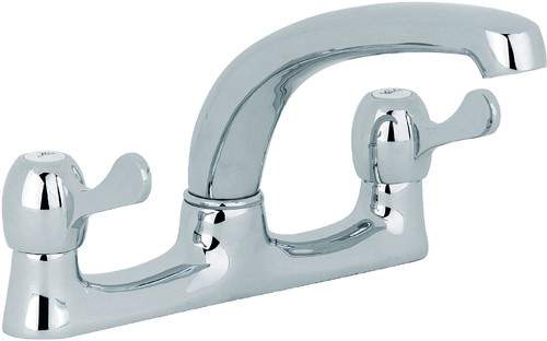 Mayfair Kitchen Alpha Lever Deck Sink Mixer Tap With Swivel Spout (Chrome).