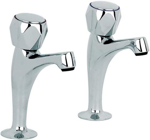 Mayfair Kitchen Alpha High Neck Kitchen Pillar Taps (Pair, Chrome).