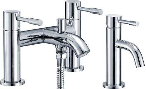 Mayfair Series G Basin & Bath Shower Mixer Tap Set (Free Shower Kit).