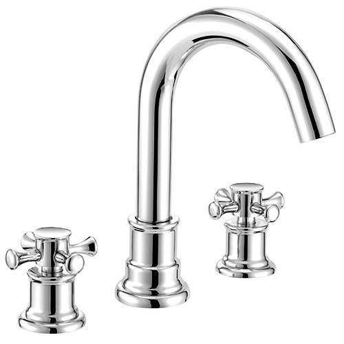 Mayfair Tait Cross 3 Tap Hole Bath Filler Tap (Chrome).