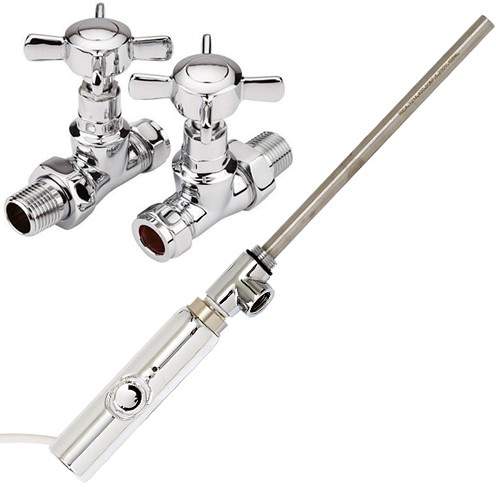 Phoenix Radiators Thermostatic Element Pack & Straight Valves  (300w).